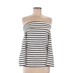 Anthropologie Off-Shoulder Striped Long Sleeve Top